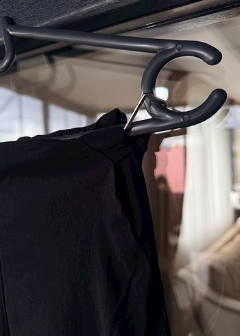 Kadın Siyah esnek Kumaş Kemerli Pantolon - Görsel 4