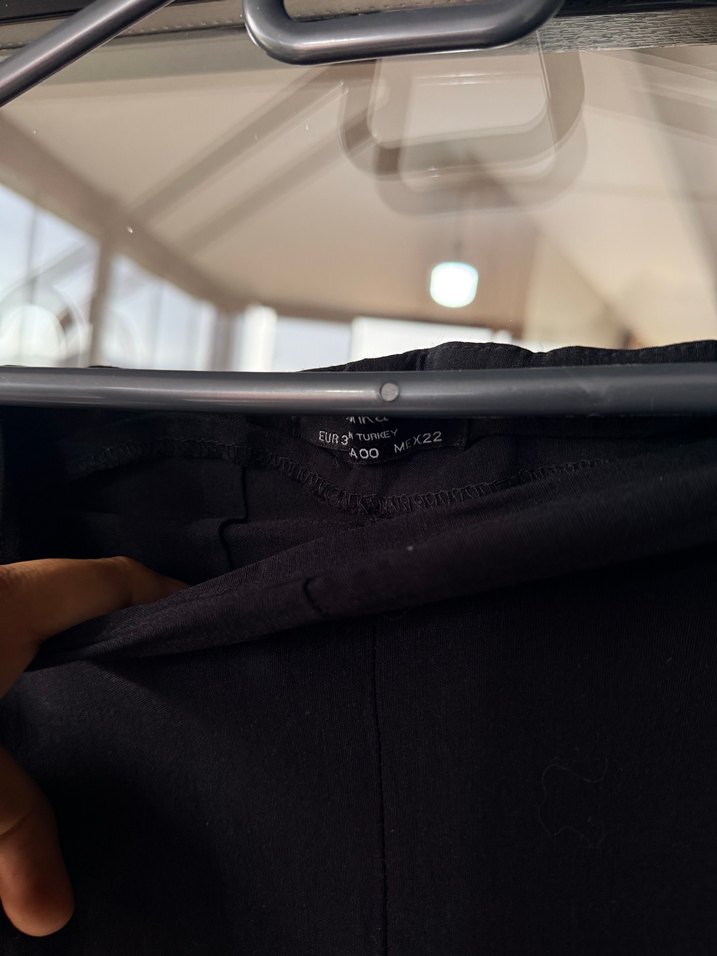 Kadın Siyah esnek Kumaş Kemerli Pantolon - Görsel 3