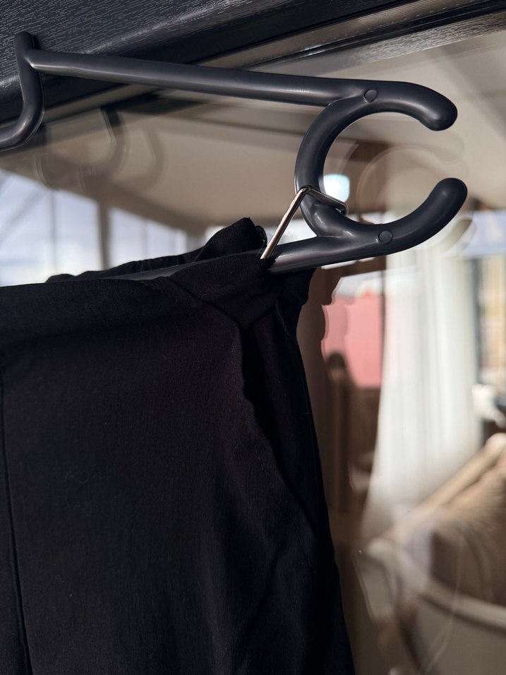 Kadın Siyah esnek Kumaş Kemerli Pantolon - Görsel 4