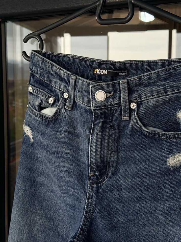 Kadın Mavi Denim Pantolon - Görsel 2