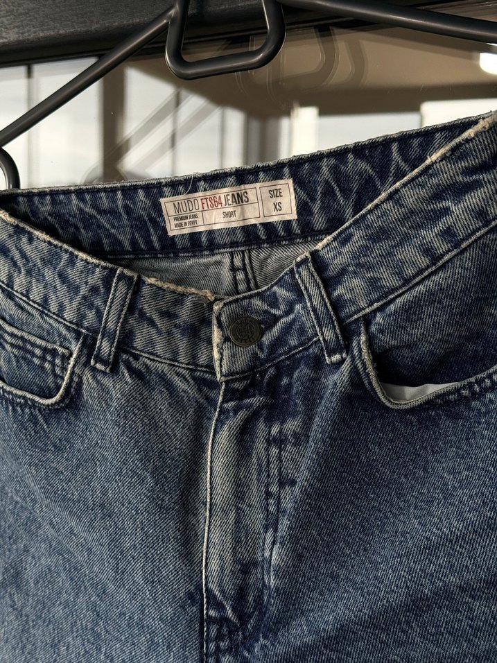 Mini Mavi Kot Şort vintage - Görsel 3