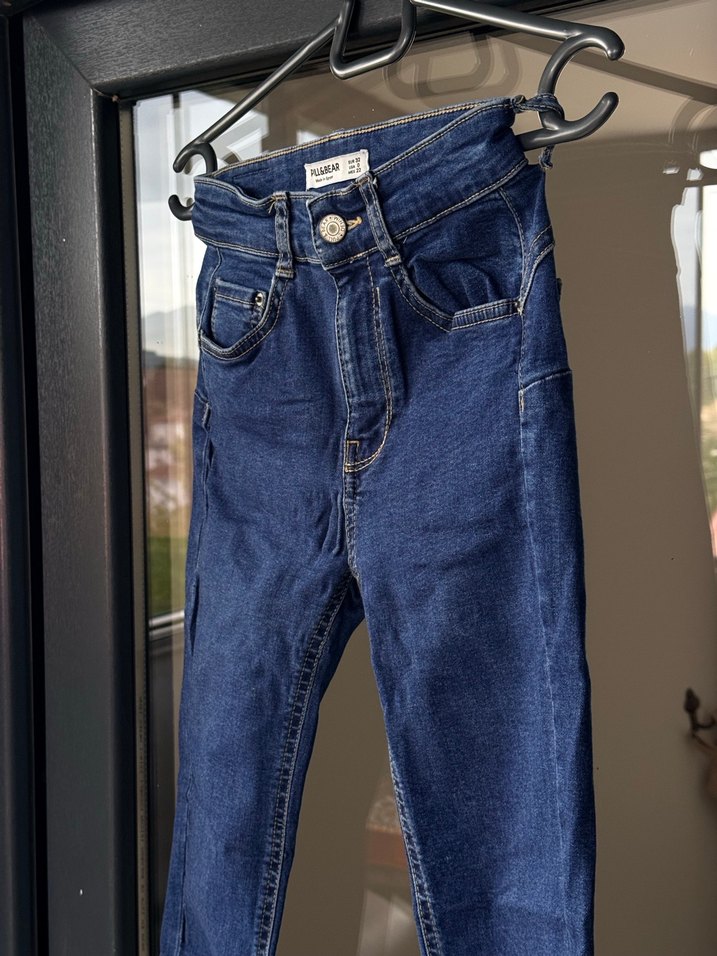 Koyu Mavi Kadın Kot Pantolon Bershka PushUp Model - Görsel 2