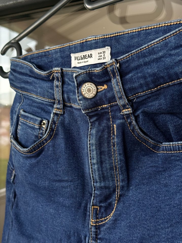 Koyu Mavi Kadın Kot Pantolon Bershka PushUp Model - Görsel 3