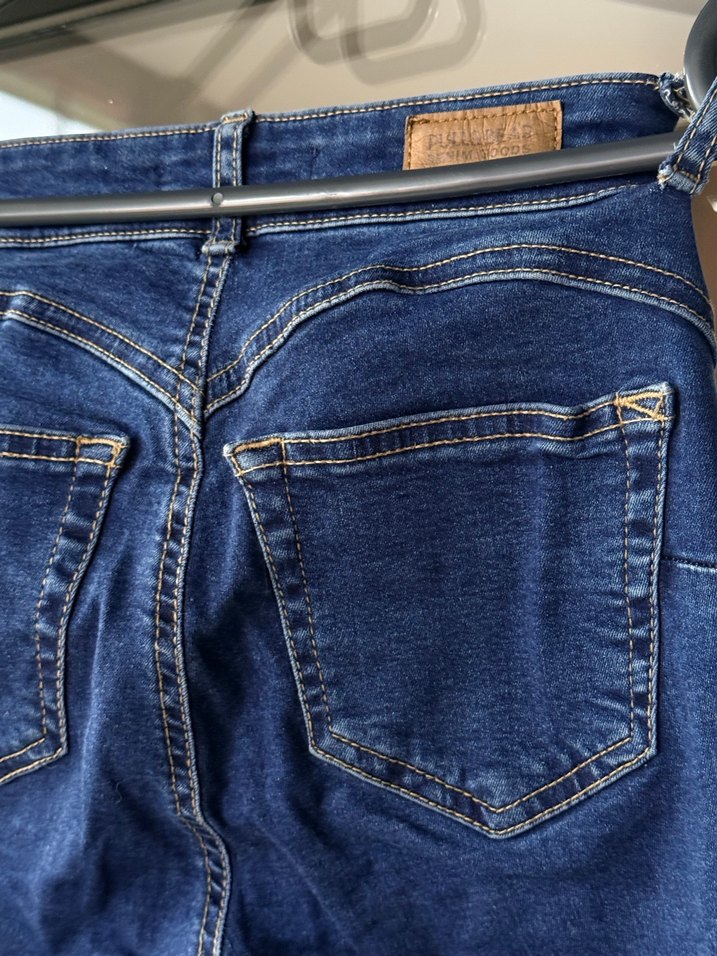 Koyu Mavi Kadın Kot Pantolon Bershka PushUp Model - Görsel 4