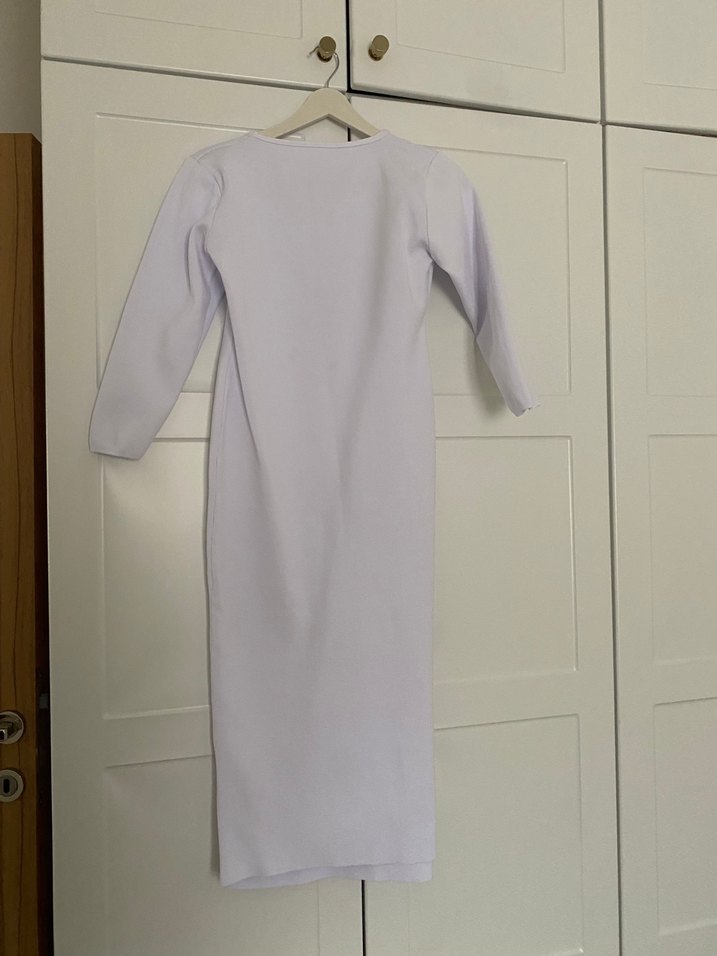 Fakir Kollu Beyaz elbise - Görsel 3