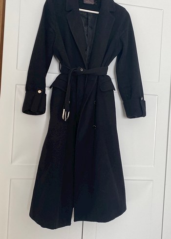 Kemerli Siyah Uzun Kaban - Görsel 6