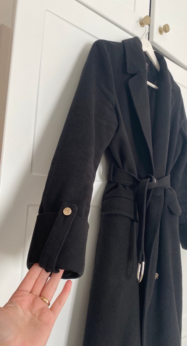 Kemerli Siyah Uzun Kaban - Görsel 5