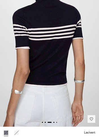 Lacivert çizgili triko - Görsel 3