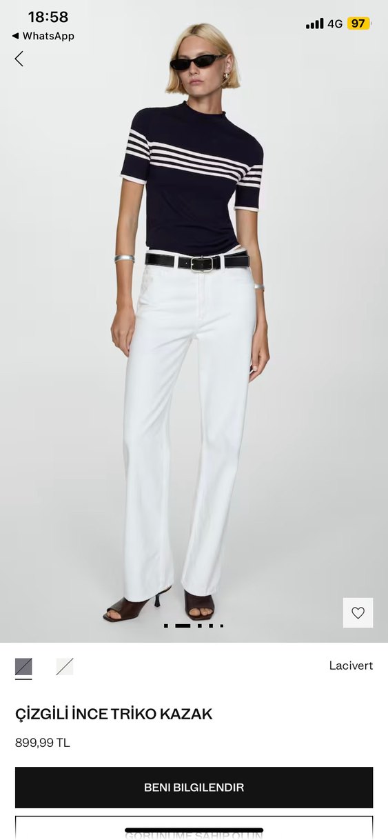 Lacivert çizgili triko - Görsel 2