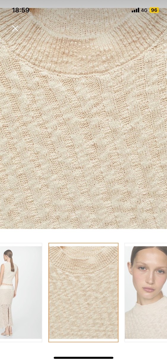 Bej Kolsuz Triko Süveter - Görsel 5