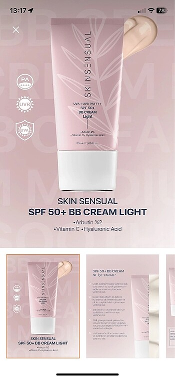 Skin sensual light bb krem