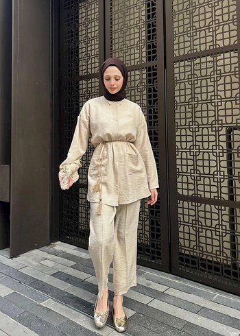 Zara Kadın Camel Uzun Kol Minimalist Takım