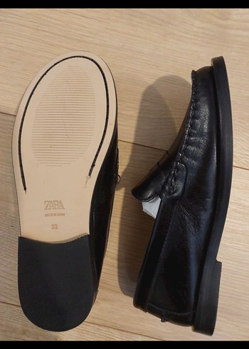 zara Erkek Çocuk Siyah Deri Tokalı Loafer - Görsel 2