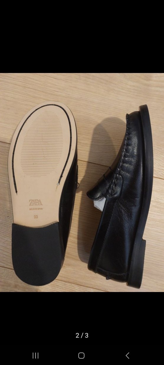 zara Erkek Çocuk Siyah Deri Tokalı Loafer - Görsel 2