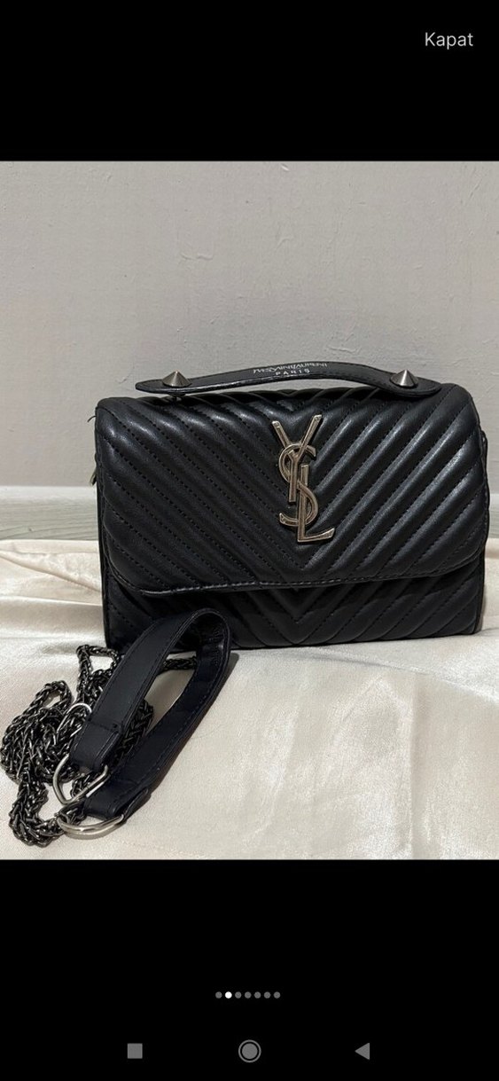 Siyah Parlak Deri YSL Kadın Çanta - Görsel 2