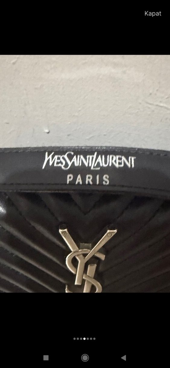 Siyah Parlak Deri YSL Kadın Çanta - Görsel 3