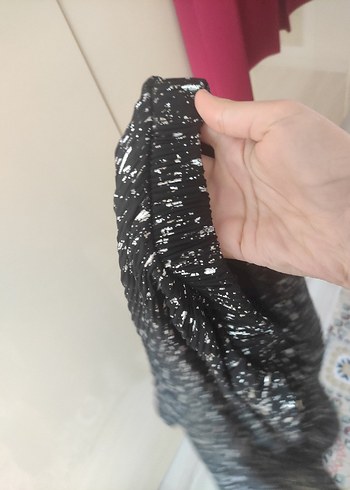 Gri Siyah Pilili Uzun Kadın Etek - Görsel 3