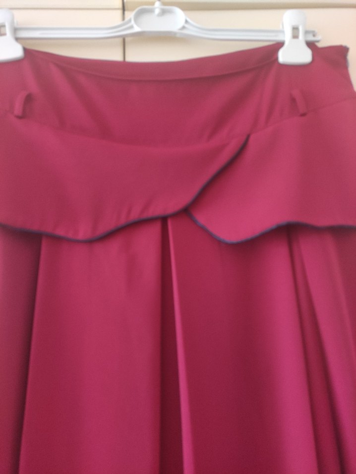 Bordo Kadın Uzun Drapeli Etek - Görsel 2