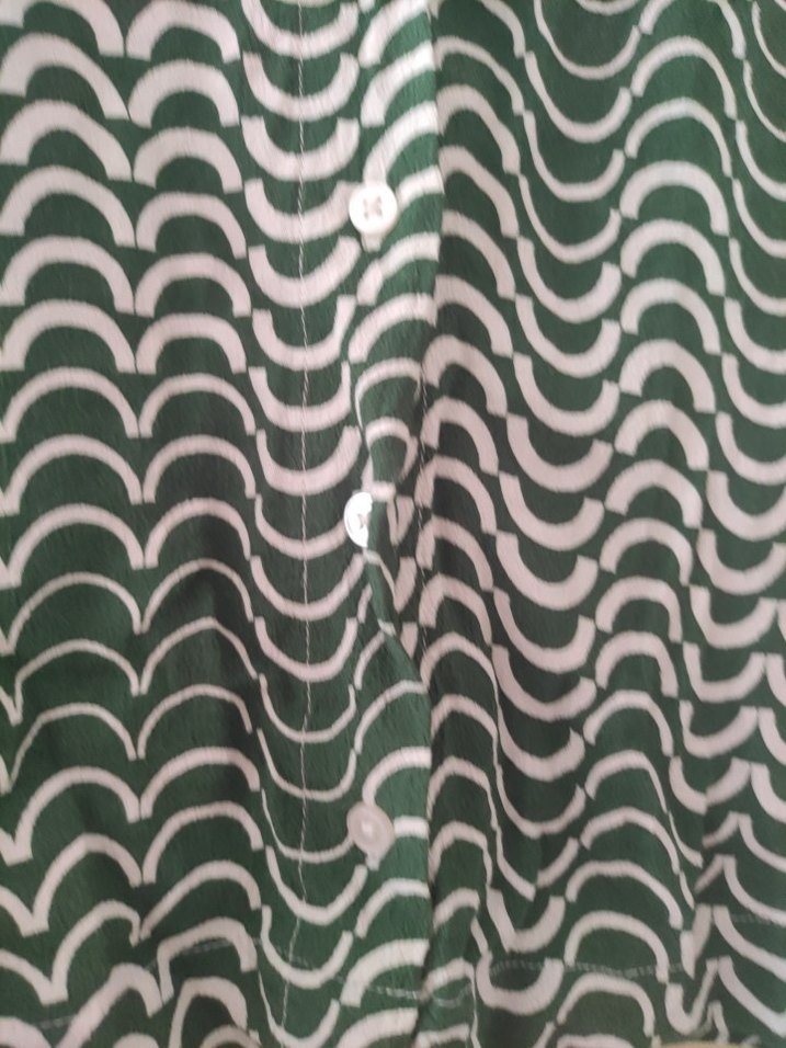 Uzun Kollu, Düğmeli Yeşil Batik Kadın Gömlek - Görsel 3