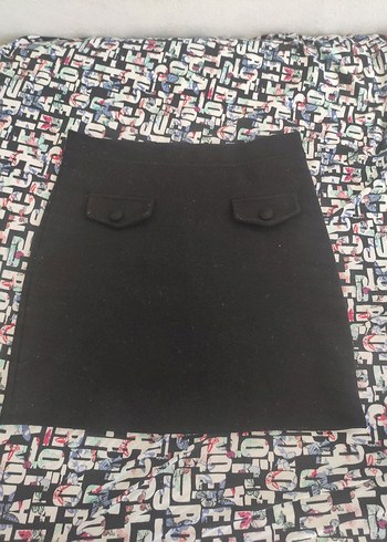 Siyah Kadın Mini Etek Fermuarlı - Görsel 2