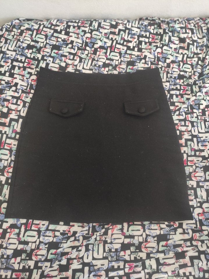 Siyah Kadın Mini Etek Fermuarlı - Görsel 2