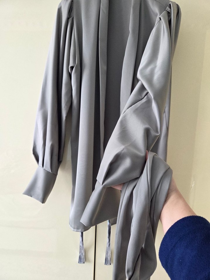 kadın saten kimono - Görsel 4