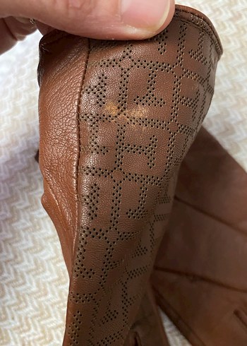 Kahverengi Deri Kadın Eldivenleri - Görsel 6