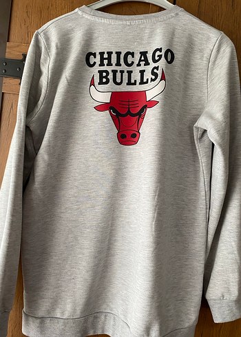 Gri Baskılı Uzun Kollu Sweatshirt - Görsel 5