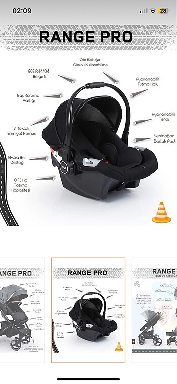 15-36 kg Beden Prego range pro bebek arabası