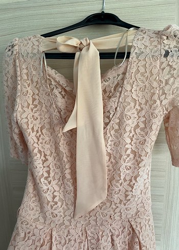 Pudra renk elbise - Görsel 2