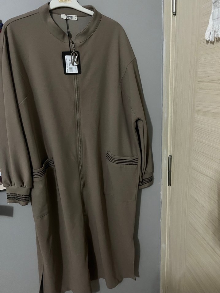 Bej Uzun Salaş Kadın giy çık - Görsel 4