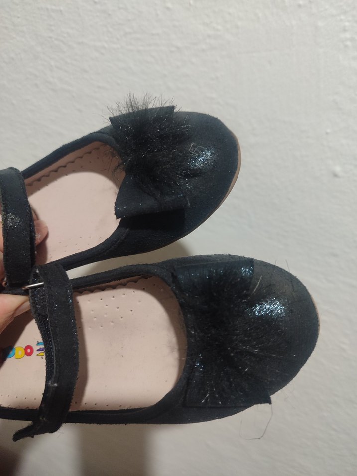 Kız Çocuk Siyah Cırtlı Babet Ayakkabı - Görsel 2