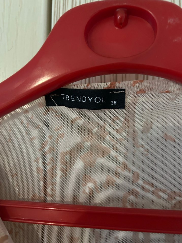 Bej Uzun Kollu Kadın Elbise - Görsel 3