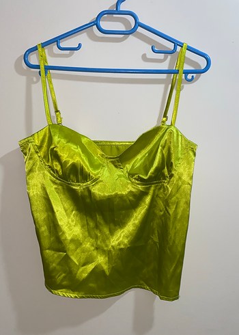 Yeşil Parlak Askılı Kadın Büstiyer - Görsel 3