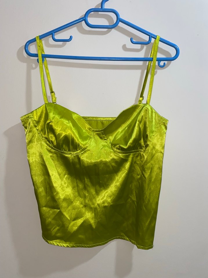 Yeşil Parlak Askılı Kadın Büstiyer - Görsel 3