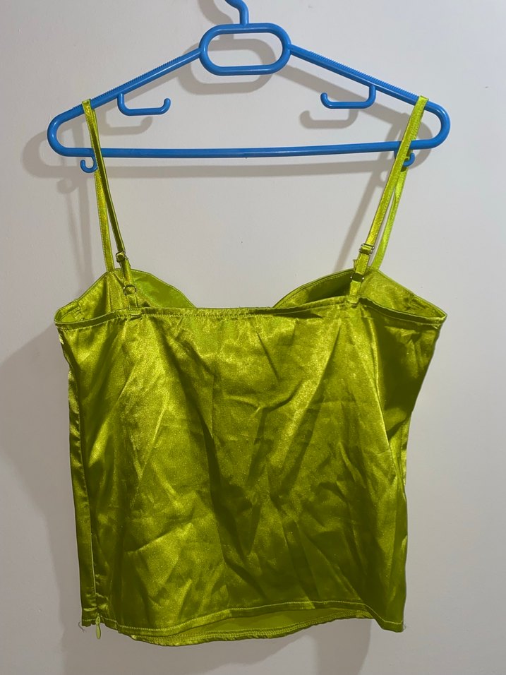 Yeşil Parlak Askılı Kadın Büstiyer - Görsel 2