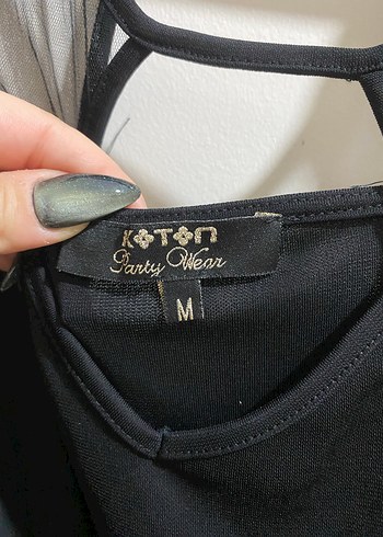 Dantel Detaylı Siyah Midi Goth Mayo - Görsel 2