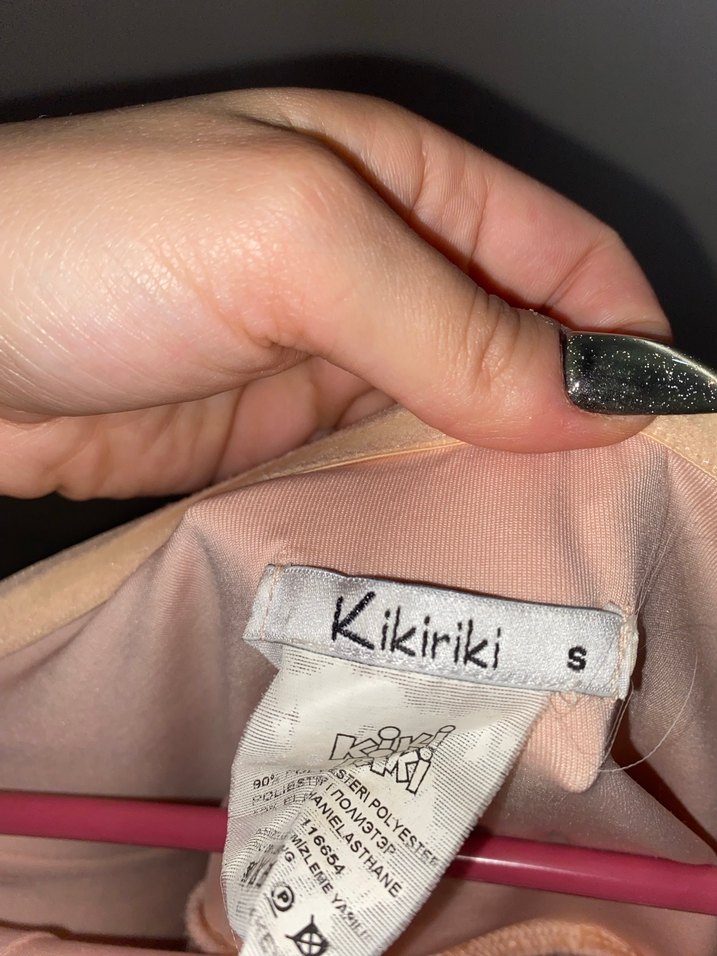 Puantiyeli Straplez Midi Elbise - Görsel 3