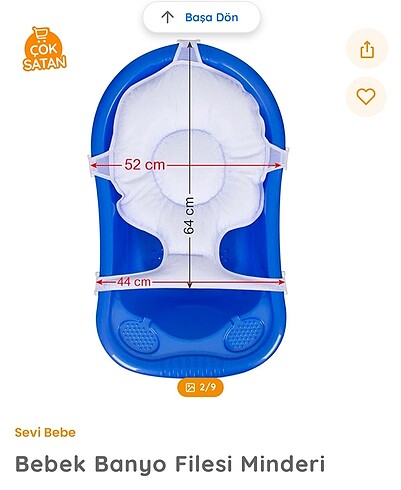 Sevi Bebe Bebek banyo filesi minderi