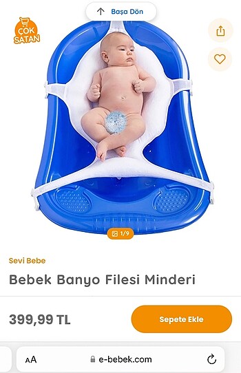 Bebek banyo filesi minderi