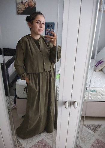 Diğer Salaş Kesim Uzun Keten Elbise