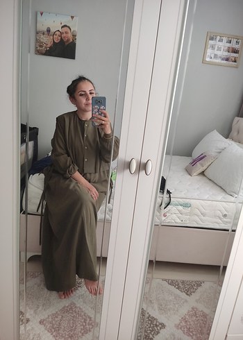 40 Beden Salaş Kesim Uzun Keten Elbise