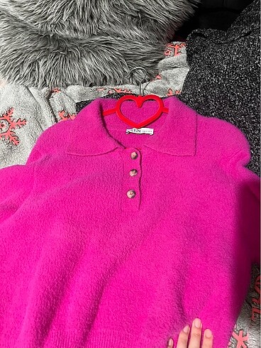 Dilvin yumoş pembe kazak Polo