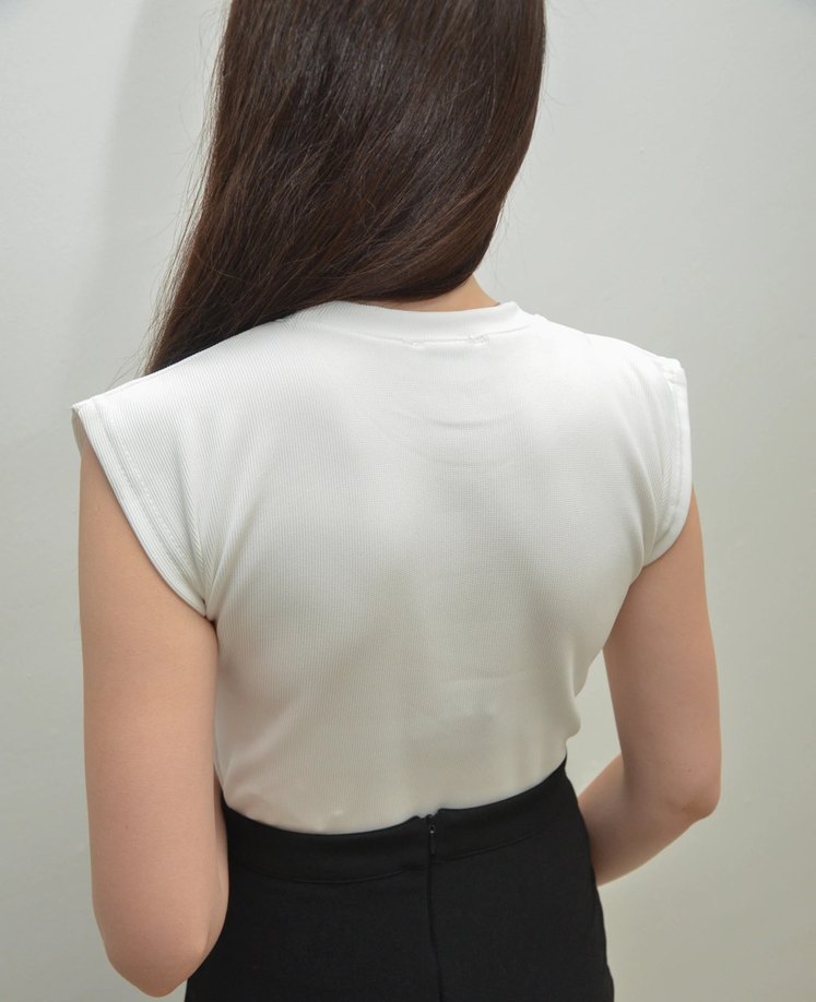 Çizgili Kolsuz Mini Ofis Bluzu - Görsel 2