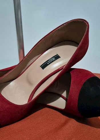 Klasik Kırmızı Süet Stiletto Topuklu - Görsel 3