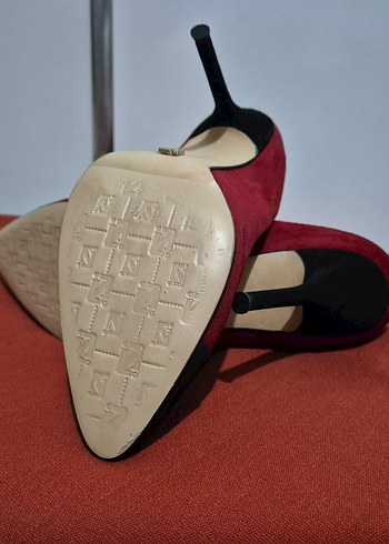 Klasik Kırmızı Süet Stiletto Topuklu - Görsel 7