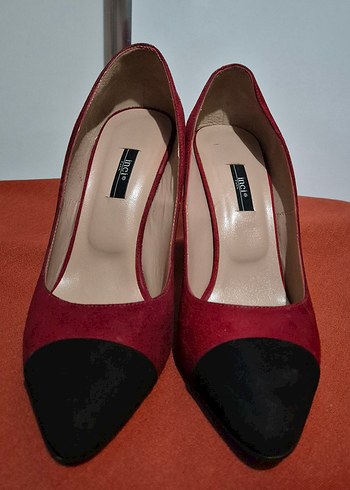 Klasik Kırmızı Süet Stiletto Topuklu - Görsel 6