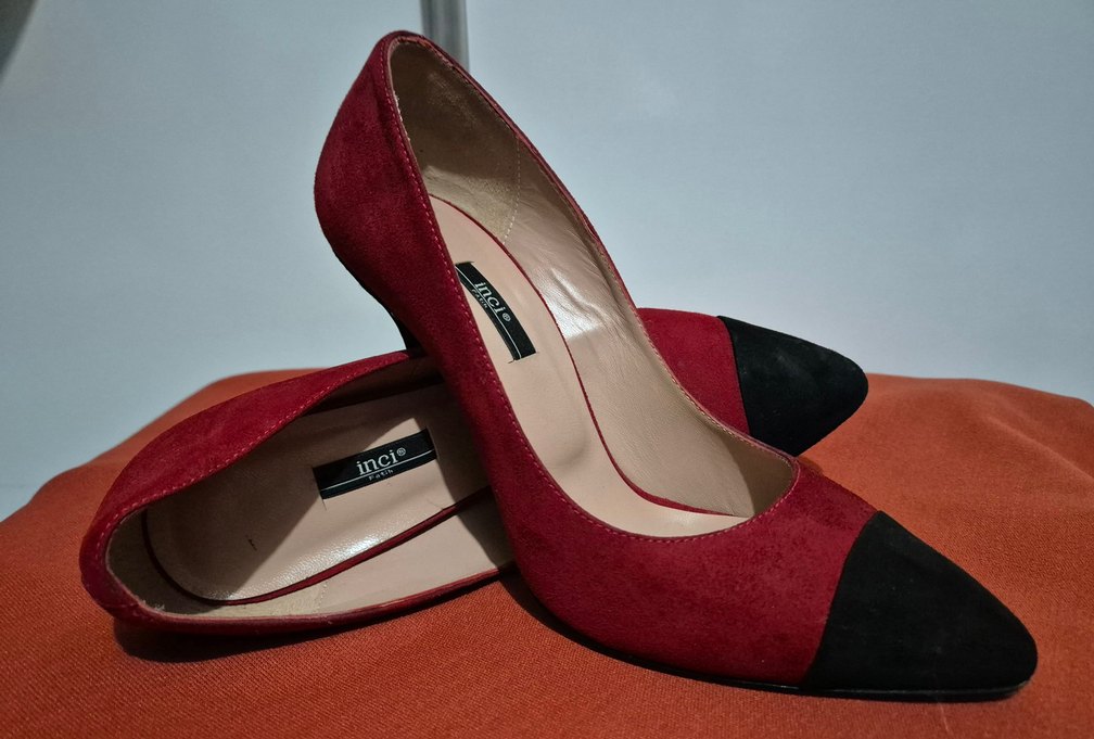 Klasik Kırmızı Süet Stiletto Topuklu - Görsel 2