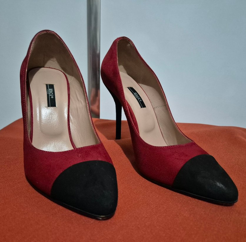 Klasik Kırmızı Süet Stiletto Topuklu - Görsel 4