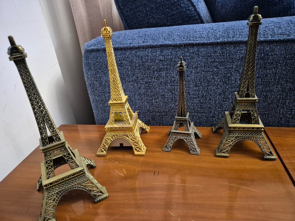 Parlak Altın ve bronz kahve  Renkli Eyfel Kulesi Bibloları. - Görsel 3